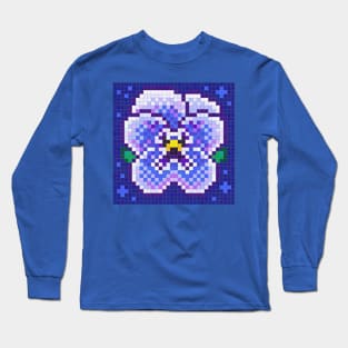 Celestial Pansy Pixel Painting Long Sleeve T-Shirt